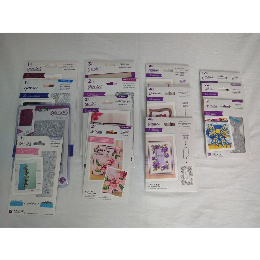 New Lot of 14 Gemini by Crafter's Companion Metal Cutting Dies Cards Papercraft